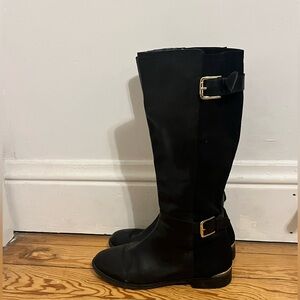 Isaac Mizrahi Black Knee-High Riding Boots Size 9.5